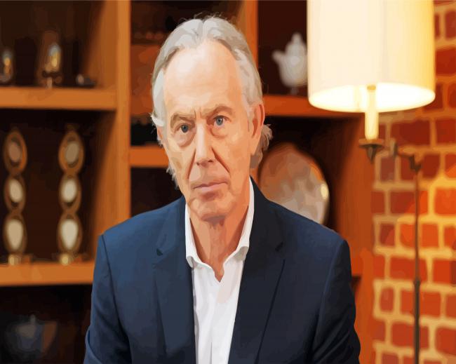 Tony Blair Fromer Minister Of The UKpaint by number