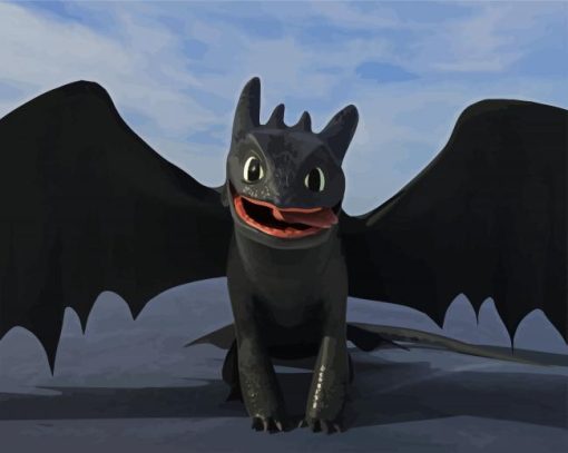 Toothless Hwo To Train Your Dragon paint by number