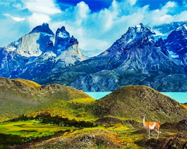 Torres Del Paine National Park Chile paint by number