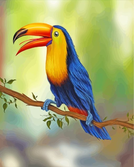Toucan On Stick Art paint by numbers