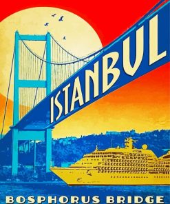 Turkey Bosphorus Bridge Poster paint by number