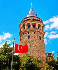 Turkey Galata Tower Monument paint by numbers