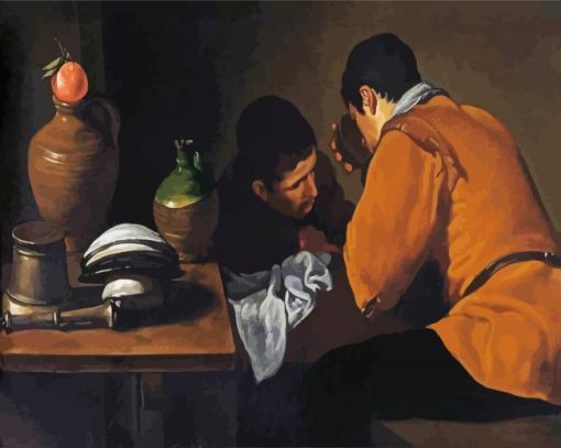 Two Young Men Eating At A Humble Table Velazquez paint by numbers