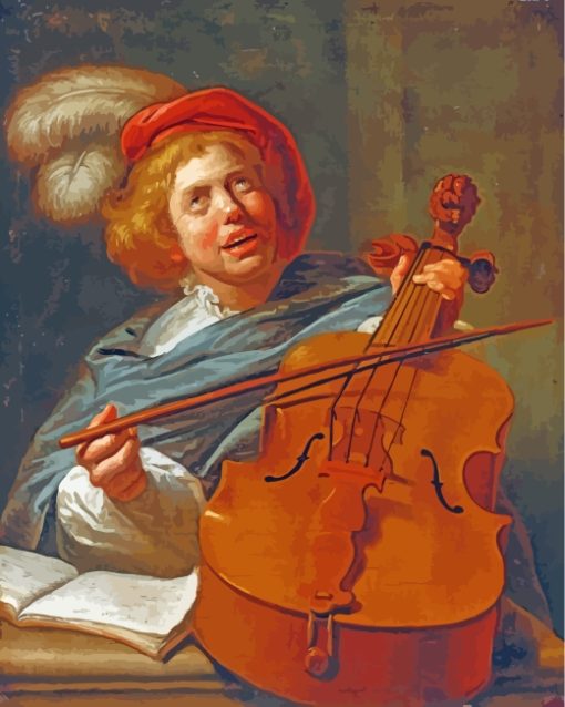 Victorian Cello Boy paint by numbers