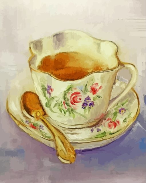 Vintage Coffee Cup paint by number