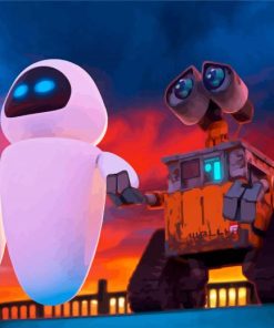 Wall E And Eve Animated Film paint by numbers