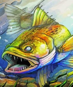 Walleye Fish Art paint by numbers