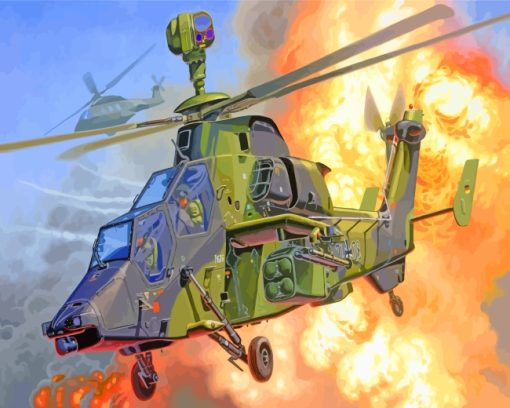 War Helicopter paint by numbers