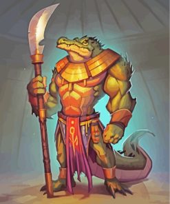 Warrior Crocodile Art paint by number
