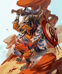 Warrior Hyena paint by number