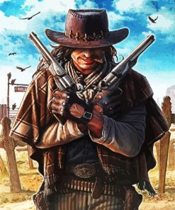 Wastern Cowboy Gunslinger paint by number