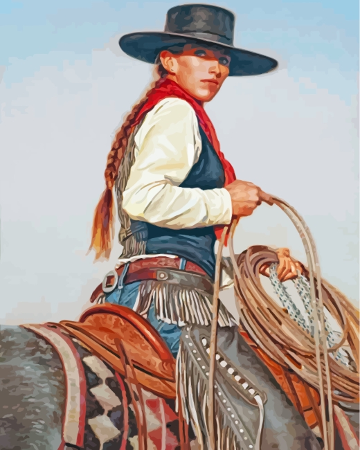 Western Cowgirl paint by number