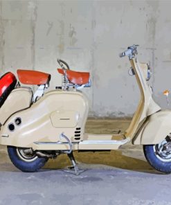 White Lambretta Scooter paint by numbers