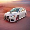 White Mitsubishi Lancer Car paint by numbers