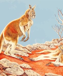 Wild Kangaroos paint by numbers