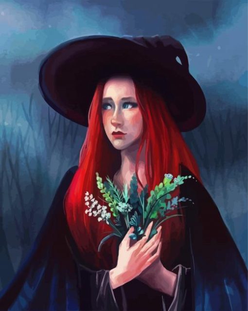 Witch Girl paint by numbers