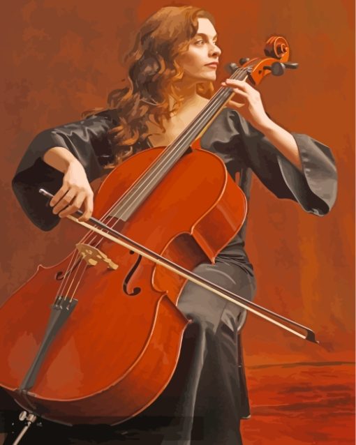 Woman Playing Cello Paint by numbers