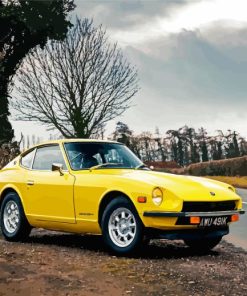 Yellow Datsun Car paint by numbers