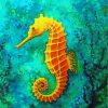 Yellow Seahorse paint by numbers