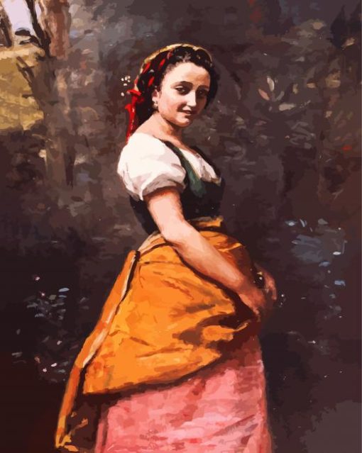 Young Woman In The Woods paint by number