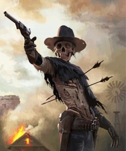 Zombie Gunslinger paint by number