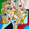 Abstract faces paint by number
