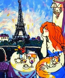 Abstract Woman In Paris paint by number