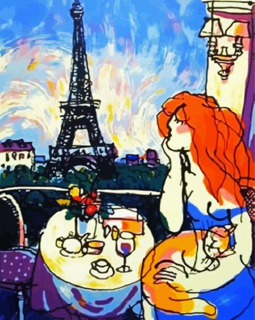 Abstract Woman In Paris paint by number