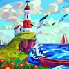 Aesthetic Lighthouse paint by numbers