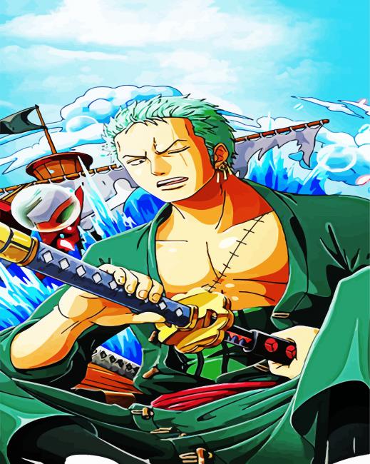 Aesthetic Roronoa Zoro One Piece paint by numbers