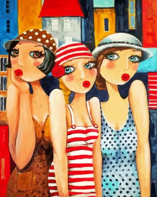 Abstract Whimsical Ladies paint by number