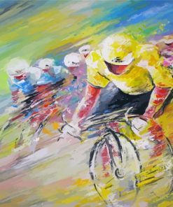 Aesthetic Abstract Cyclists paint by numbers