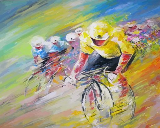 Aesthetic Abstract Cyclists paint by numbers