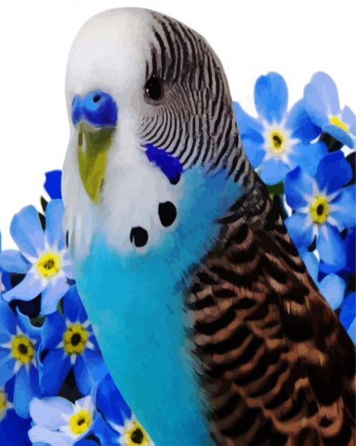 Aesthetic Blue Budgerigar paint by numbers