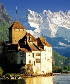 Aesthetic Chillon Castle paint by number