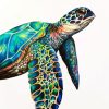 Aesthetic Colorful Sea Turtle paint by number
