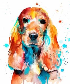 Aesthetic Colorful English Cocker Spaniel paint by number