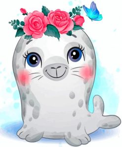 Aesthetic Cute Seal paint by numbers