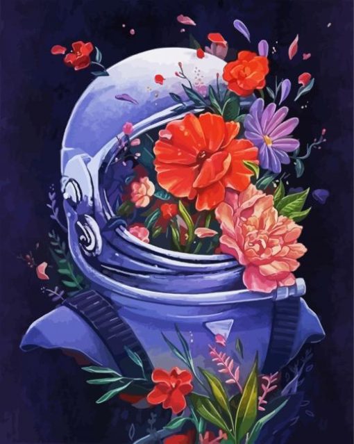 Aesthetic Floral Spaceman paint by number