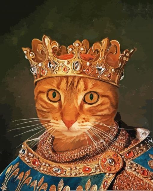 Aesthetic King Cat paint by number