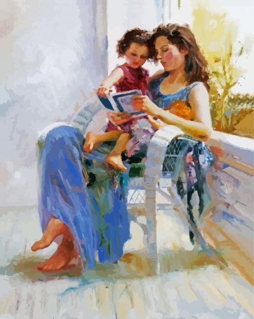 Aesthetic Mother And Daughter paint by numbers