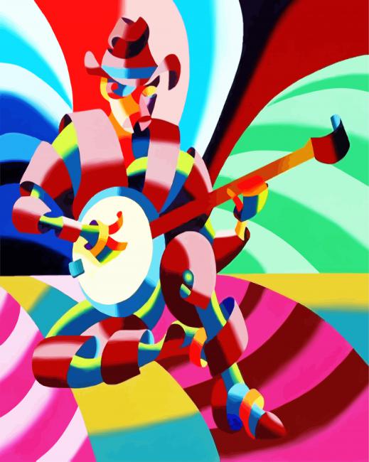 Aesthetic Musician Cubism Man paint by number