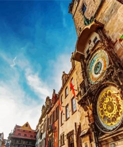 Aesthetic Prague Astronomical Clock Czech paint by numbers