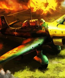 Aesthetic Stuka Plane paint by number