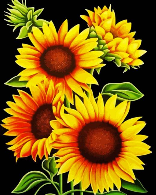 Aesthetic Sunflowers paint by number