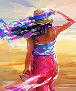Aesthetic Woman Wearing Sunhat paint by number