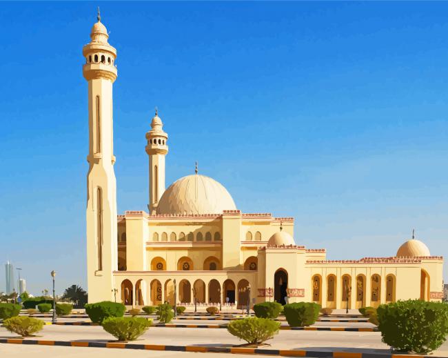 Al Fateh Grand Mosque In Bahrain paint by number