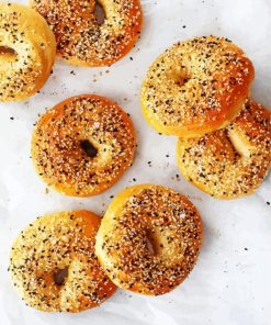 Bagels Homemade Foods paint by number