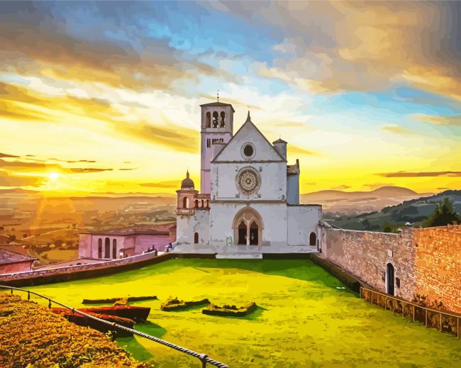 Basilica Of San Francesco D assisi Italy paint by numbers