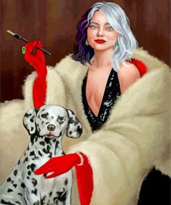 Beautiful Cruella And Dalmation paint by numbers